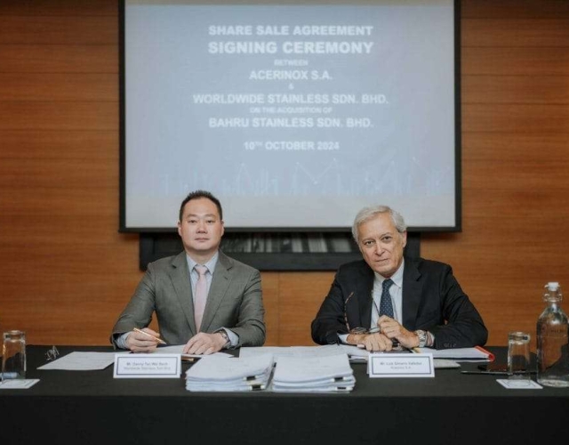 News- ACERINOX KÝ KẾT THỎA THUẬN CHUYỂN NHƯỢNG BAHRU STAINLESS TẠI MALAYSIA