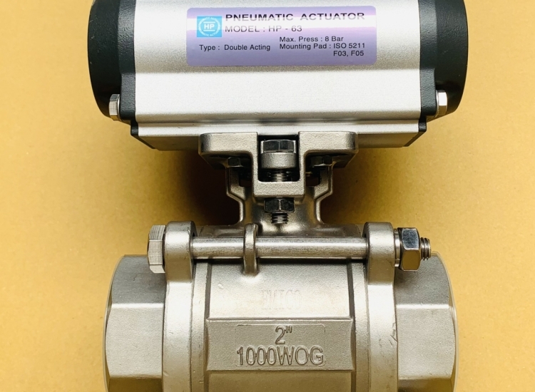 VAN BI INOX 2PC ĐIỀU KHIỂN KHÍ NÉN MẶT BÍCH